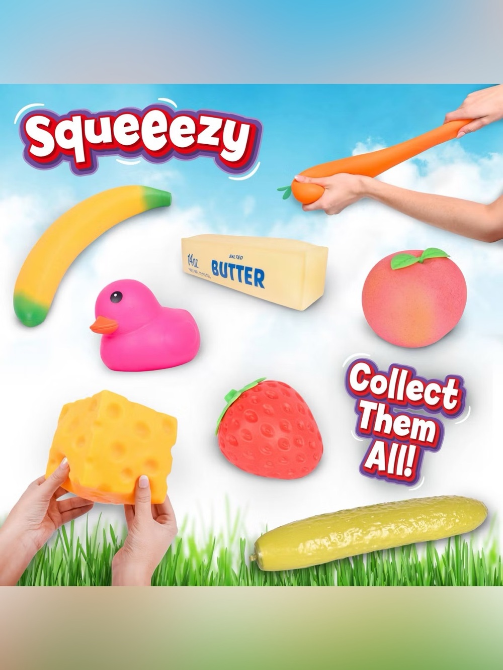 Sunny Days Squeezy Orange Carrot Squishy Fidget Toy - Picture 4 of 6